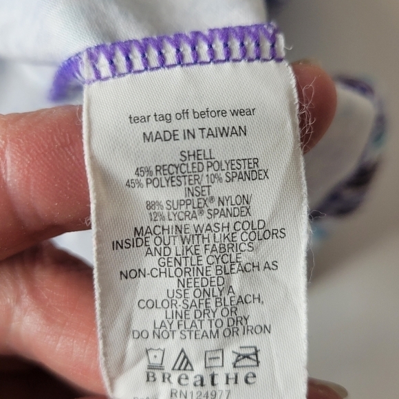 PRANA Amaya Dress Empire Waist Zig Zag Blue L - Picture 7 of 11